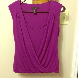 WHBM Purple Sleeveless Blouse